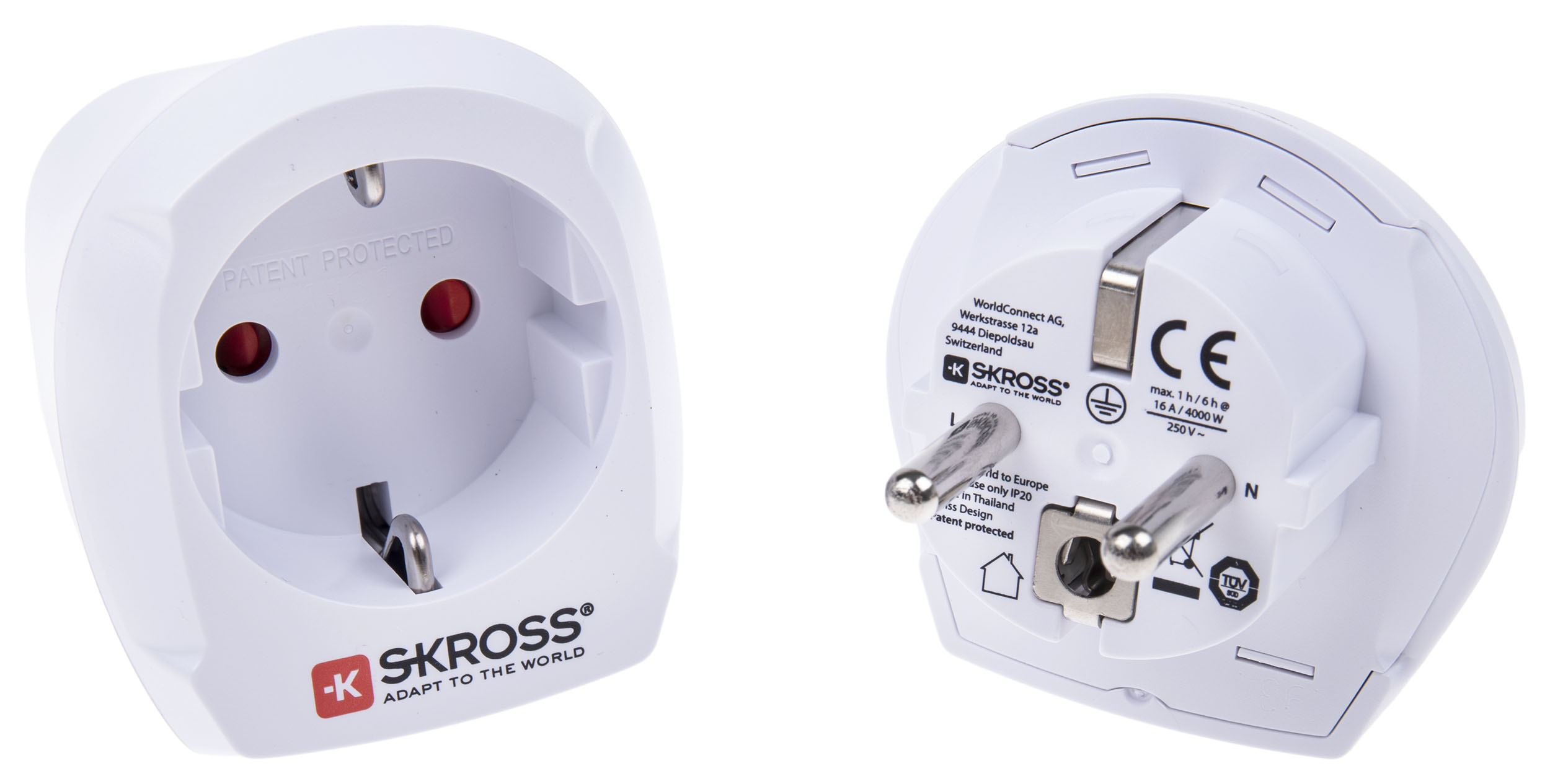 821-1242 SKROSS Travel Adapter USA, Europe, China, Australia Europe, 13A