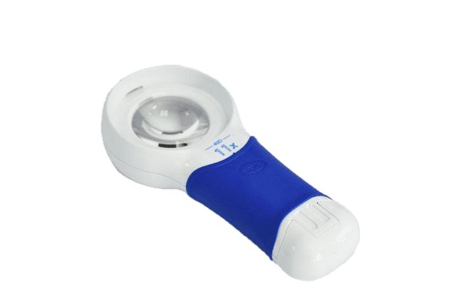 Coil Illuminated Handheld Magnifier, 11x x Magnification, 40 mm Diameter