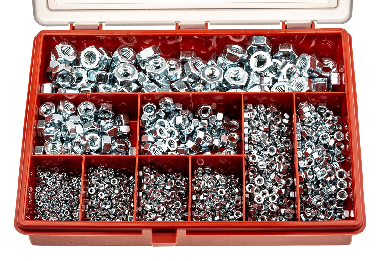 823-881 RS PRO Stainless Steel Hex Full Nuts Box, 2140 Pieces