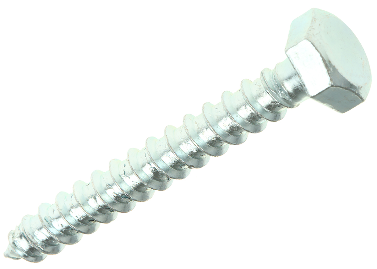 RS PRO Hex Coach Screw, Steel Bright Zinc, M12 x 120 mm x 12 mm