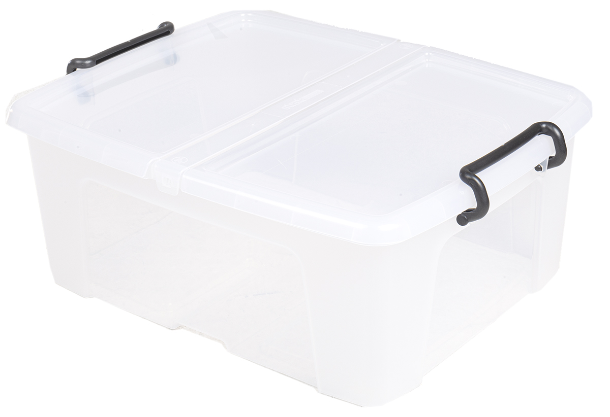 RS PRO 24L Transparent Polymer Storage Box, 190 mm x 395mm x 500 mm