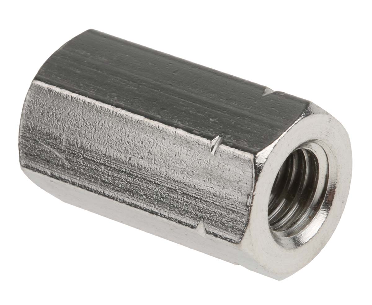 RS PRO 24 mm Plain Stainless Steel Coupling Nut, M8