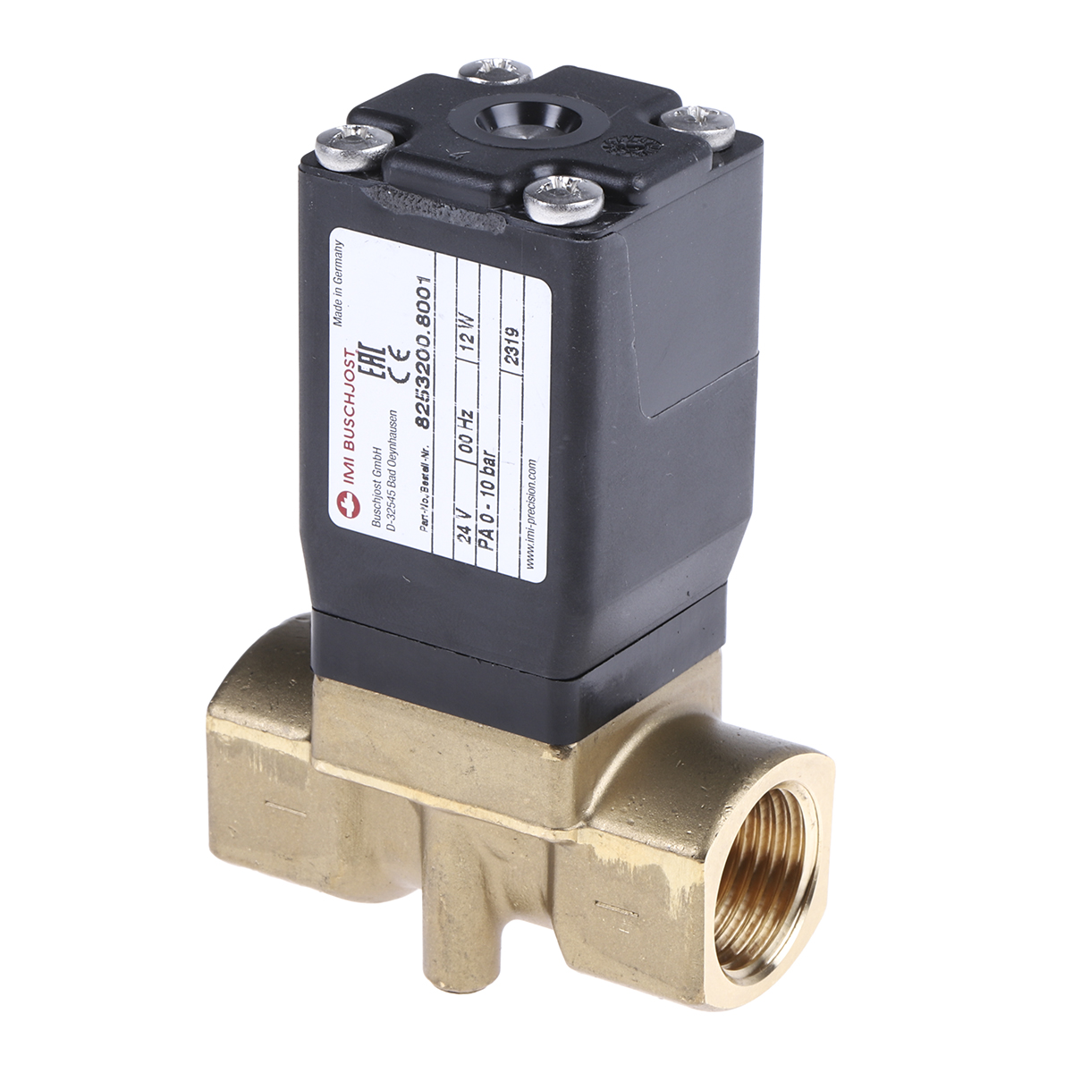 Buschjost Solenoid Valve 8253200.8001.02400, 2 Port, NC, 24V dc