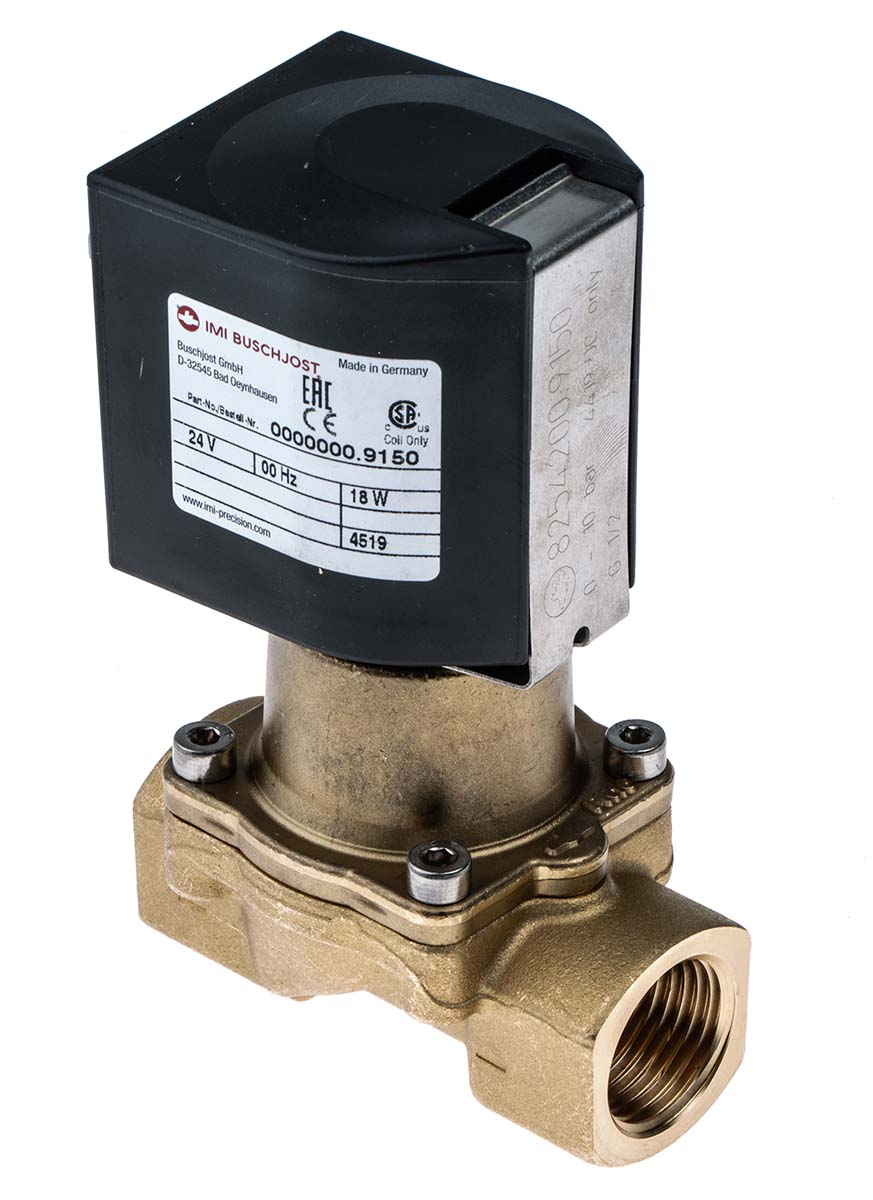 Buschjost Solenoid Valve 8254200.9151.02400, 2 Port, NC 1/2 in, 24V dc, 1/2 in