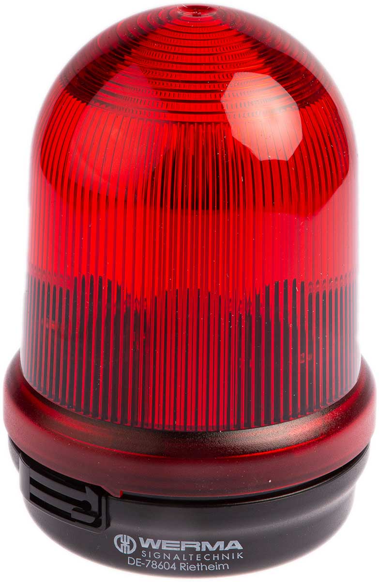 Werma BM 826 Series Red Steady Beacon 230V ac, Incandescent Bulb Base, IP65