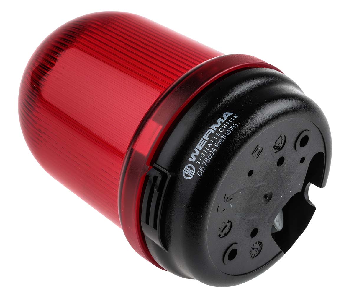 82610000 Werma BM 826 Series Red Steady Beacon 230V ac, Incandescent Bulb Base, IP65