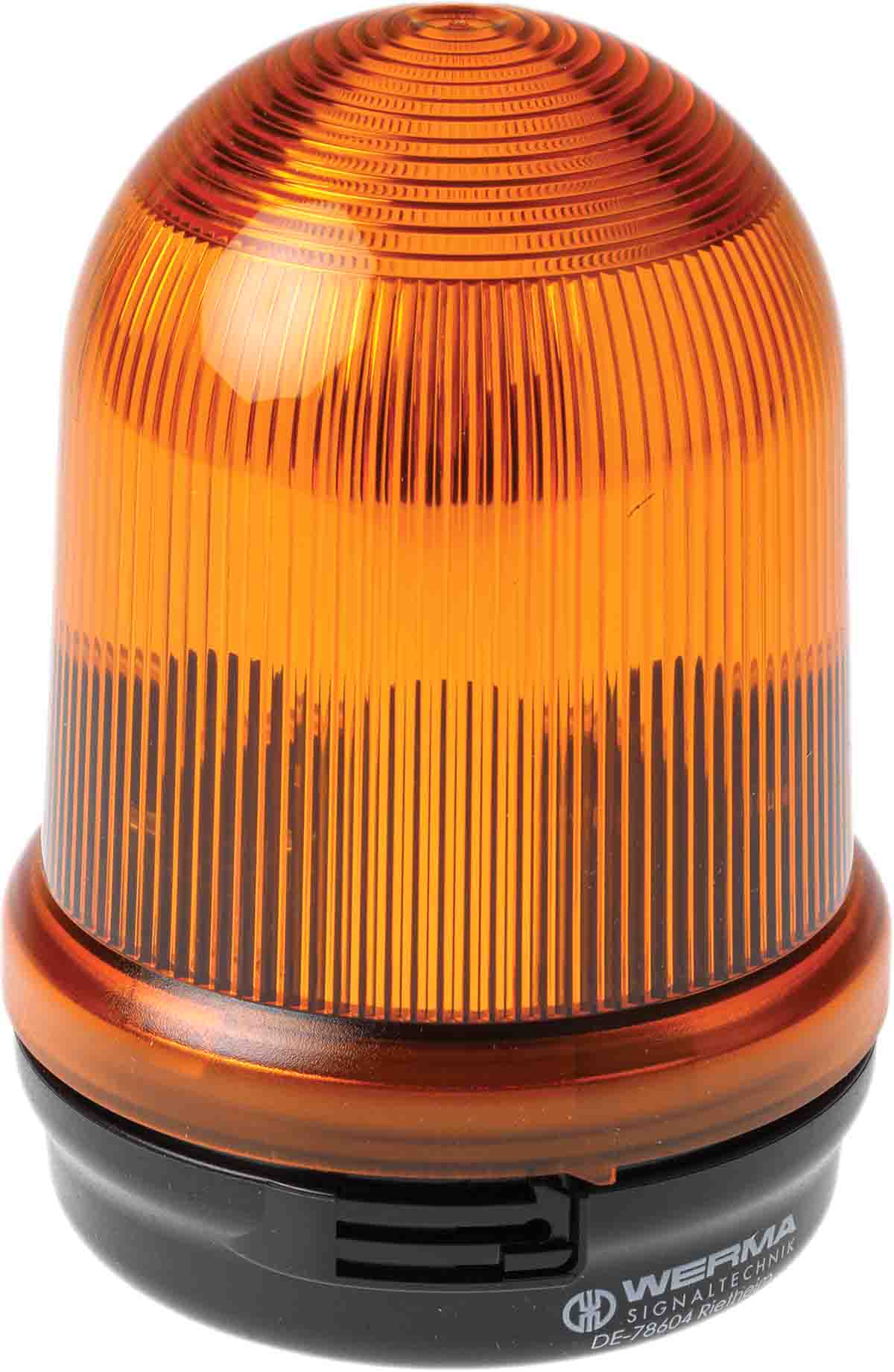 Werma BM 826 Series Yellow Steady Beacon 24V ac/dc, Incandescent Bulb Tube, Bracket, Base, IP65