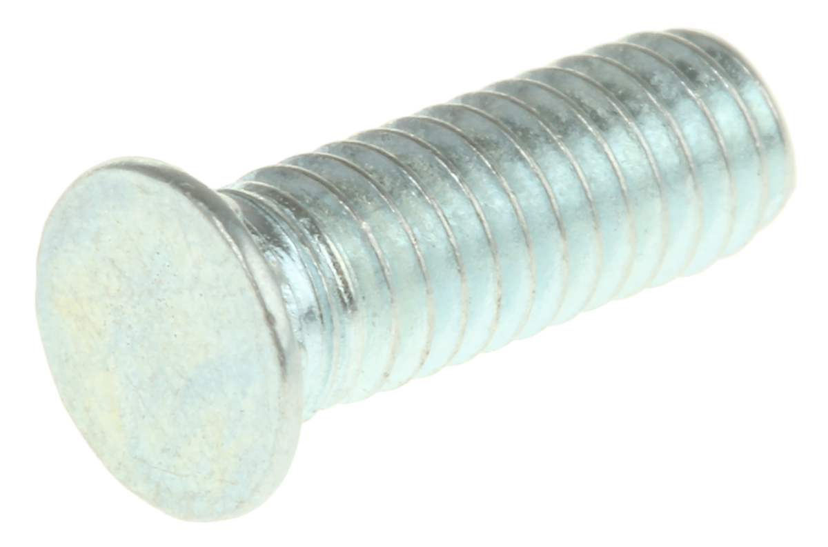 RS PRO Steel Passivated Zinc Plated Self-Clinching Stud, length-12 mm