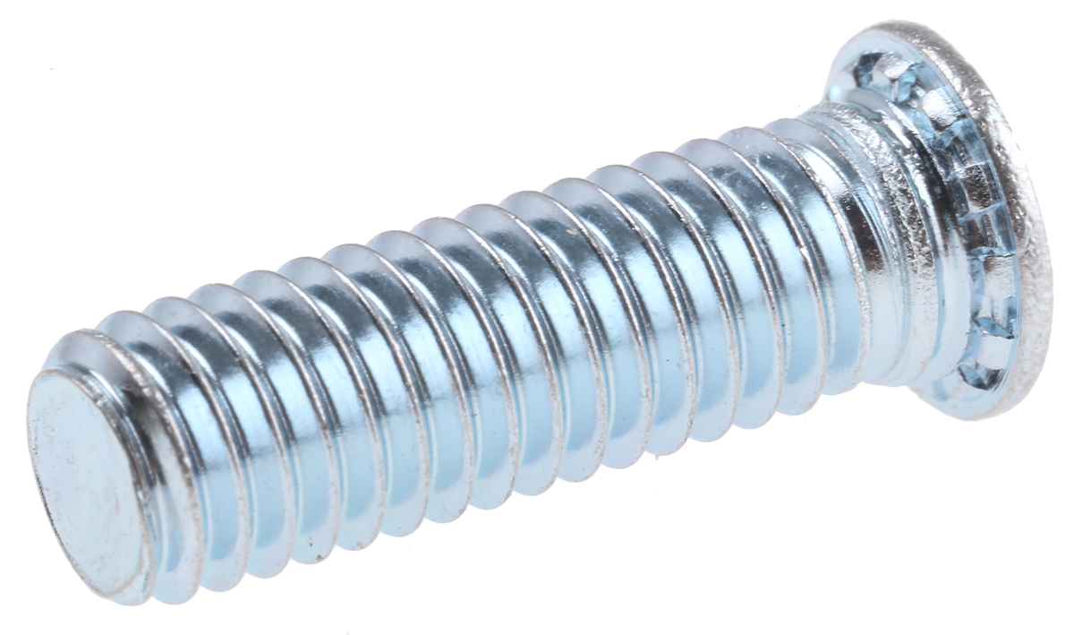 RS PRO Steel Passivated Zinc Plated Self-Clinching Stud, length-1.6 mm