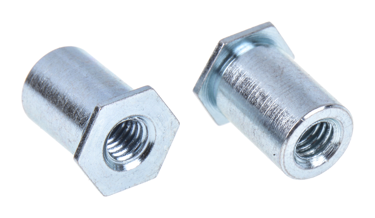 RS PRO Stainless Steel Passivated Zinc Plated Self-Clinching Standoff