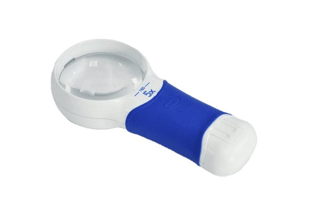 Coil Illuminated Handheld Magnifier, 5x x Magnification, 60 mm Diameter