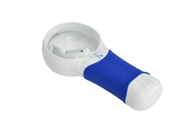 Coil Illuminated Handheld Magnifier, 7x x Magnification, 57.6 mm Diameter