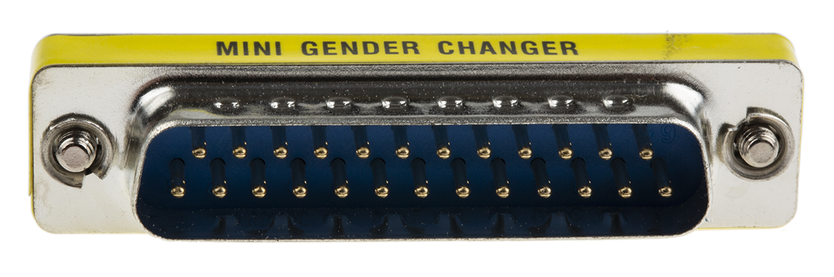 RS PRO D-Sub Adapter 25-Way D-Sub to Male Male 25 Way D-Sub Female Female