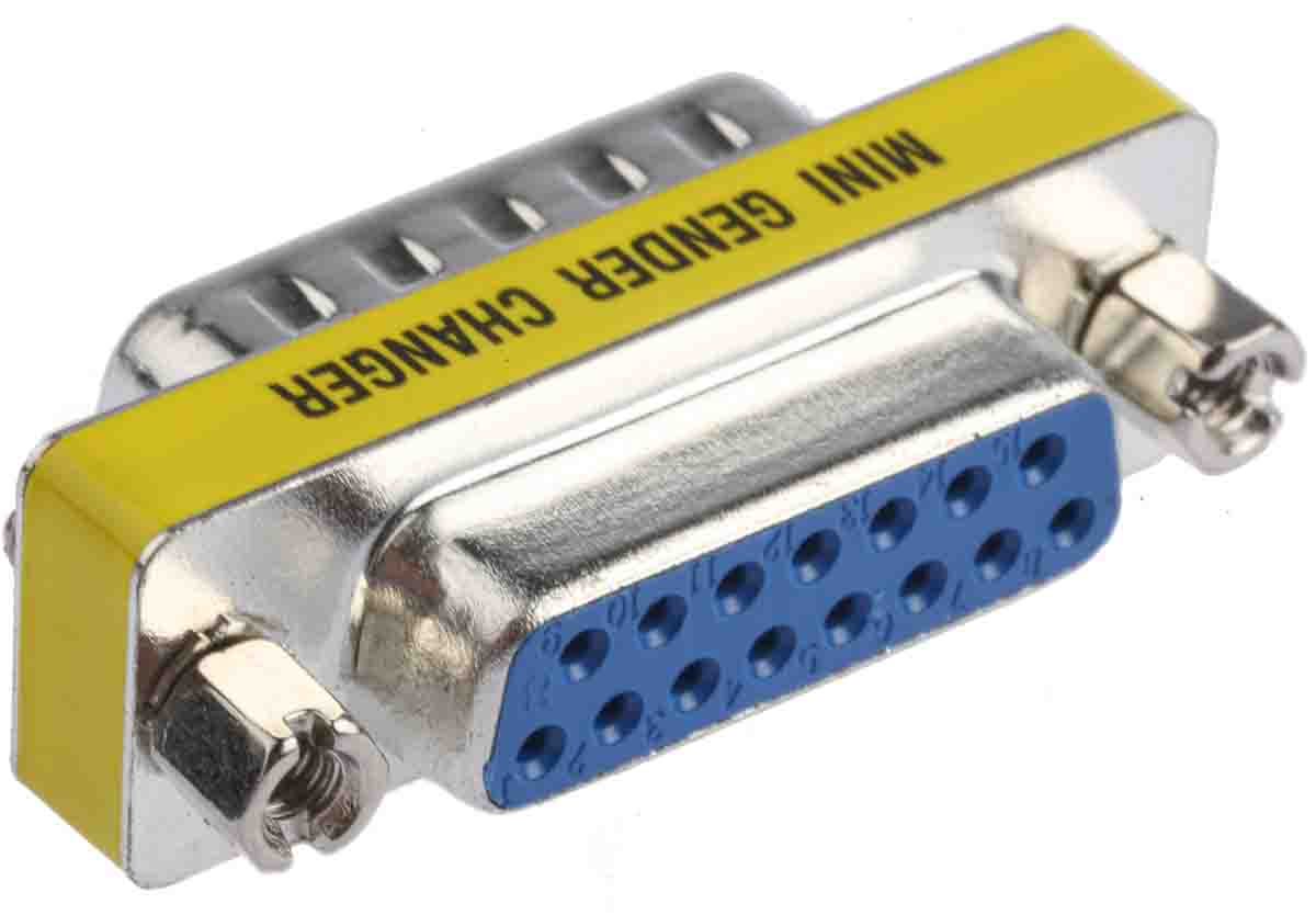 828-268 RS PRO D-Sub Adapter 15-Way D-Sub to Male Male 15 Way D-Sub Female Female