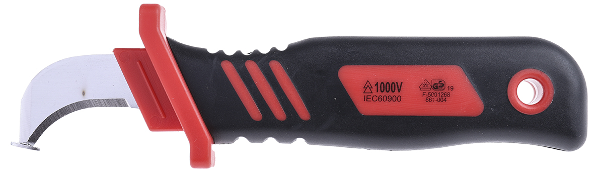 RS PRO Cable Knife VDE/1000V Approved, 220 mm Overall, 44 mm Blade Stainless Steel