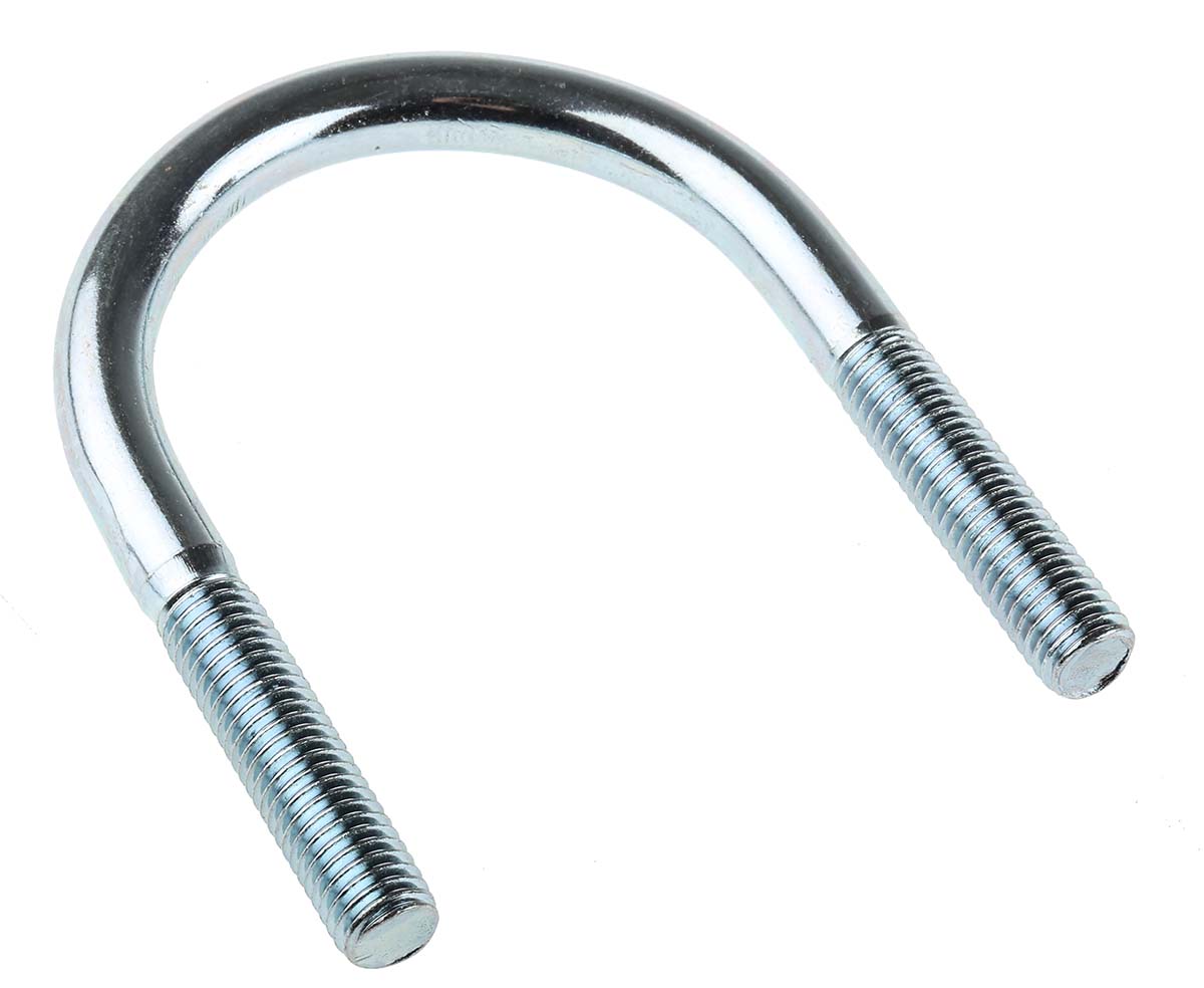 RS PRO 60 mm Bright Zinc 40 mm Steel U-Bolt