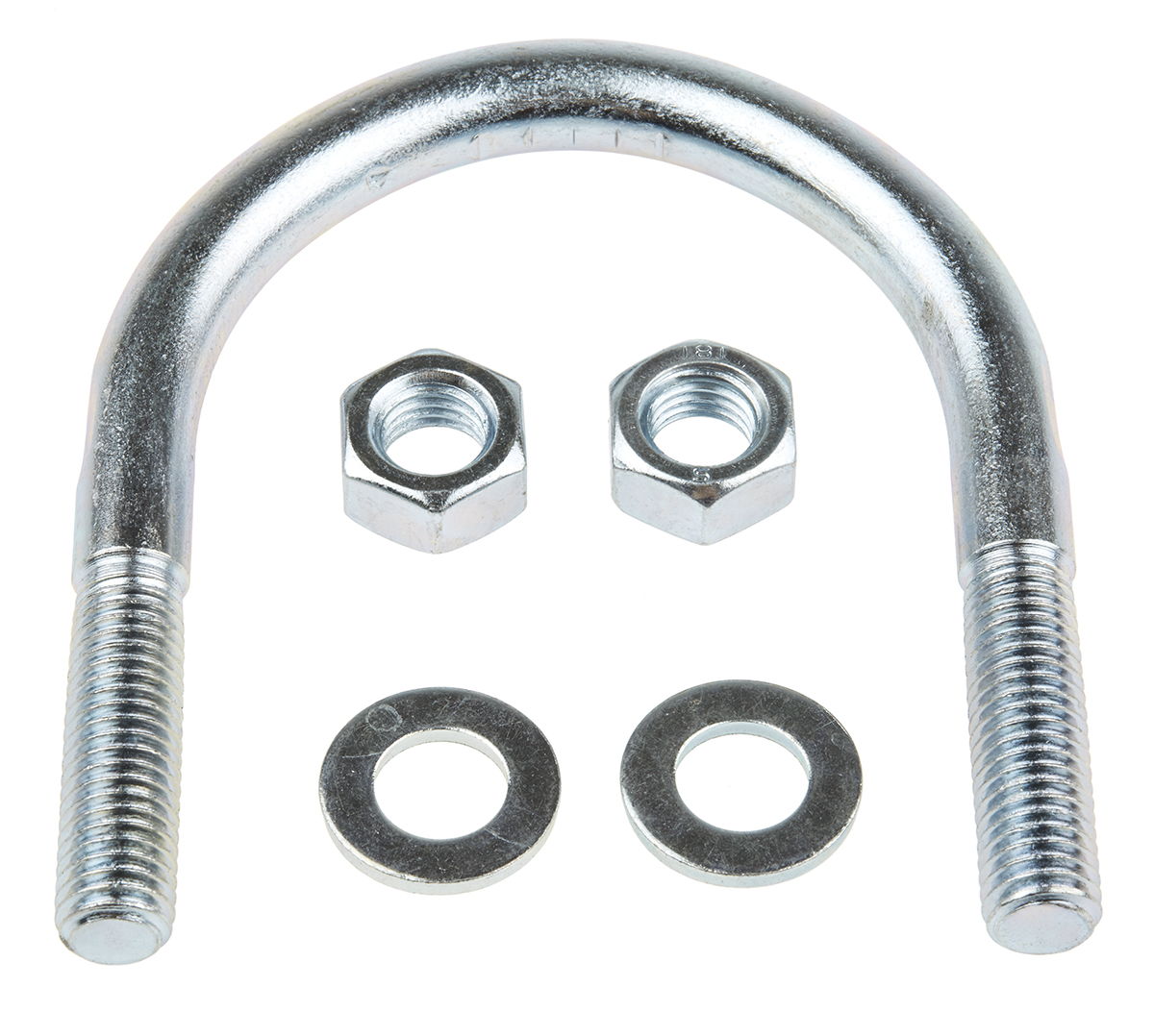 RS PRO 75 mm Bright Zinc 40 mm Steel U-Bolt