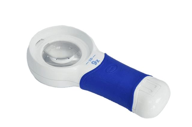 Coil Illuminated Handheld Magnifier, 9x x Magnification, 48 mm Diameter