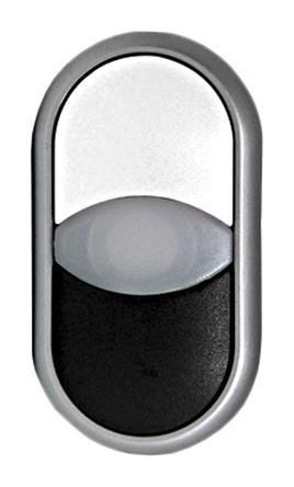 Eaton M22 Series, Black, White Push Button Head, Momentary, 22.5mm Cutout