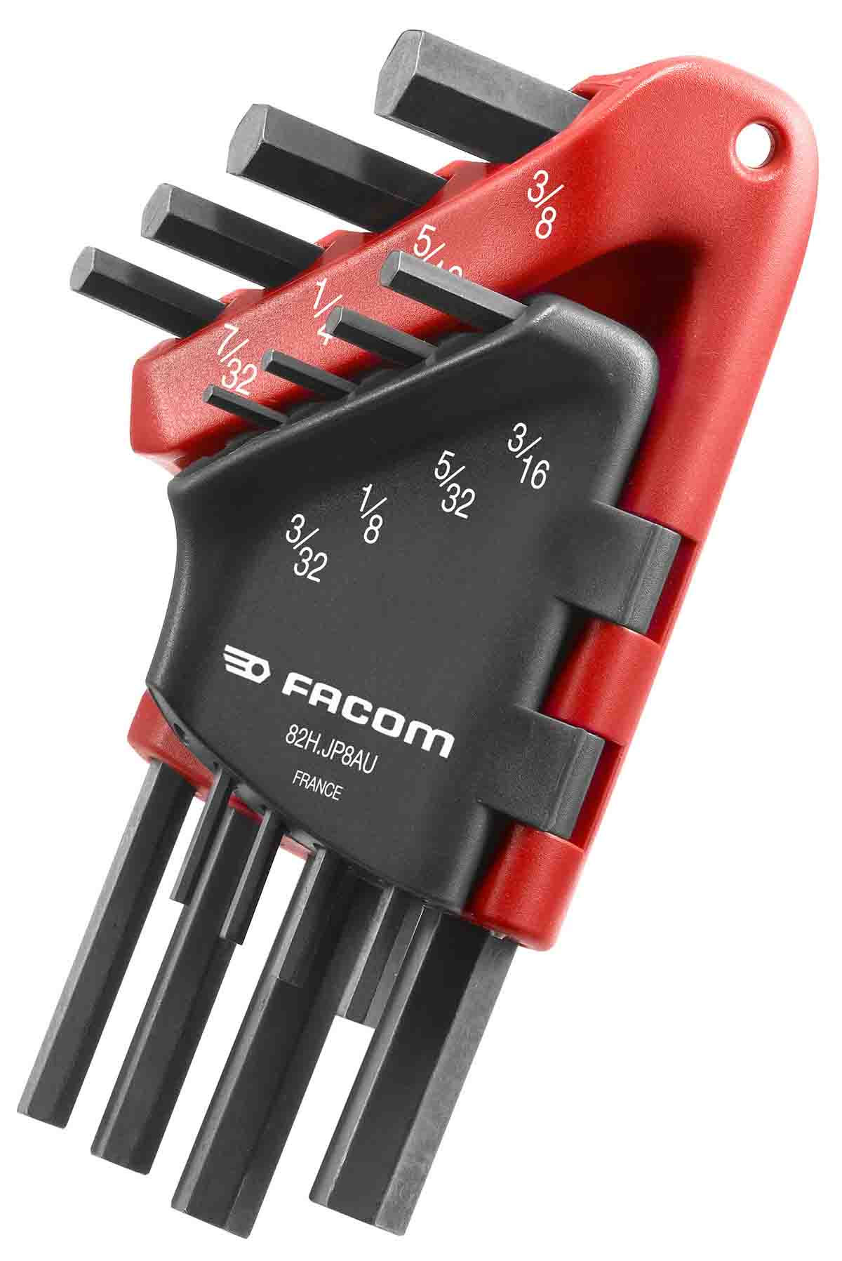 Facom Hexagon Imperial Hex Key Set, Hex size 3/32 - 1/8 - 5/32 - 3/16 - 7/32 - 1/4 - 5/16 - 3/8in
