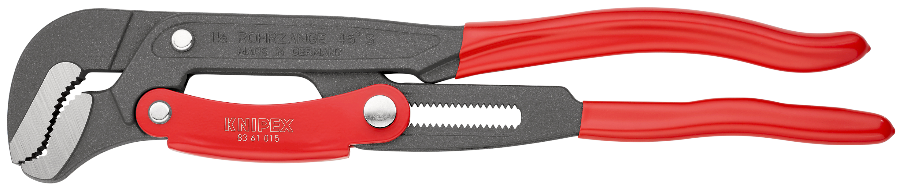 Knipex Pipe Wrench, 420 mm Overall, 60 mm Jaw Capacity, Plastic Handle VDE/1000V Approved