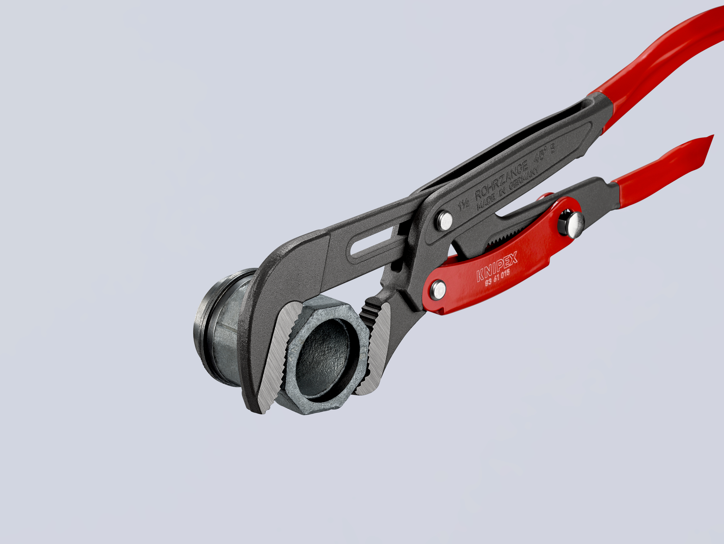 83-61-015 Knipex Pipe Wrench, 420 mm Overall, 60 mm Jaw Capacity, Plastic Handle VDE/1000V Approved