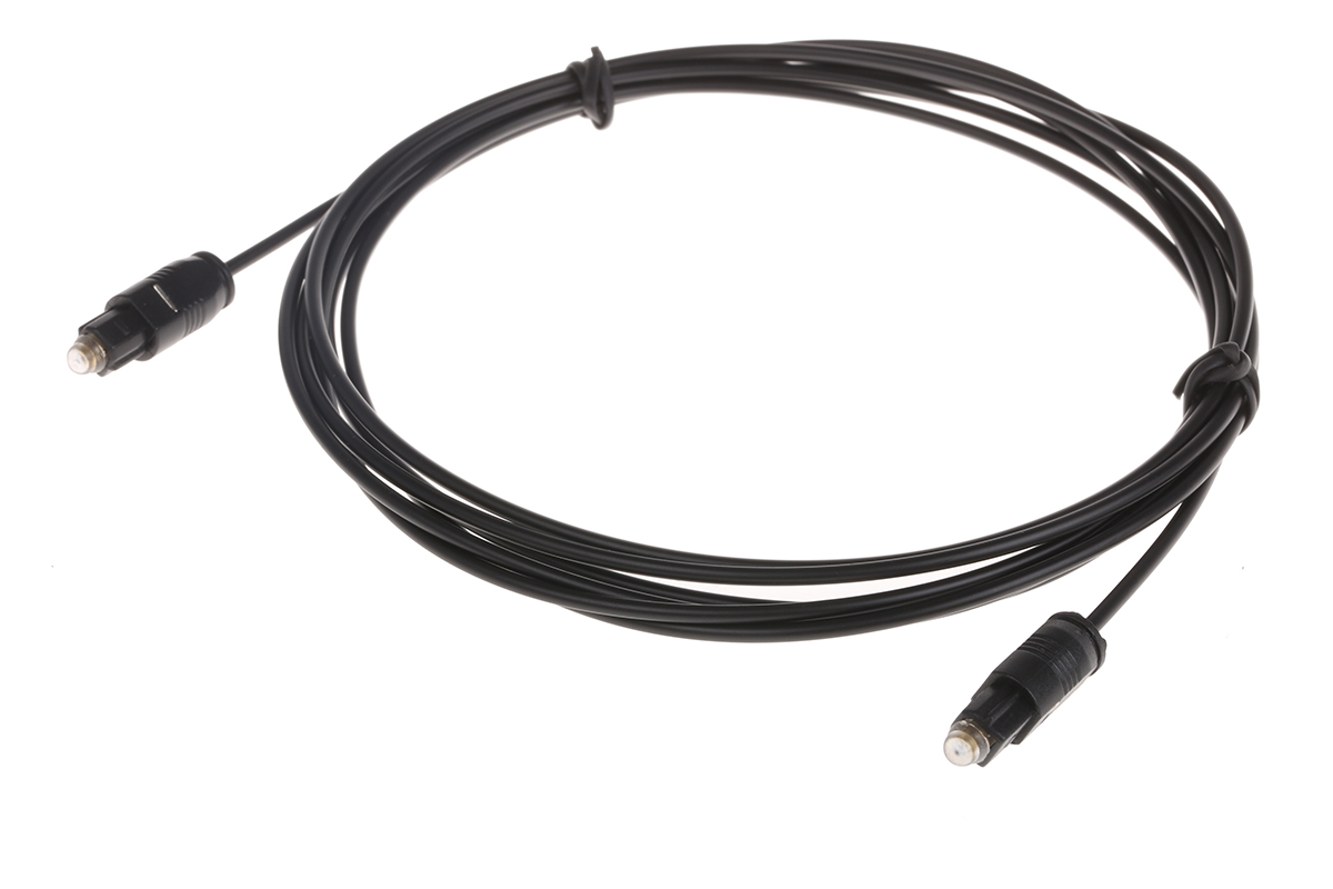 RS PRO Toslink Connector to Optical Audio Cable, 2.5 m