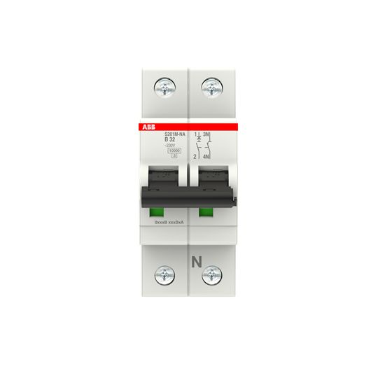ABB System Pro M Compact S200M MCB, 1+N, 32A Curve B, 230V AC, 60V DC, 15 kA Breaking Capacity