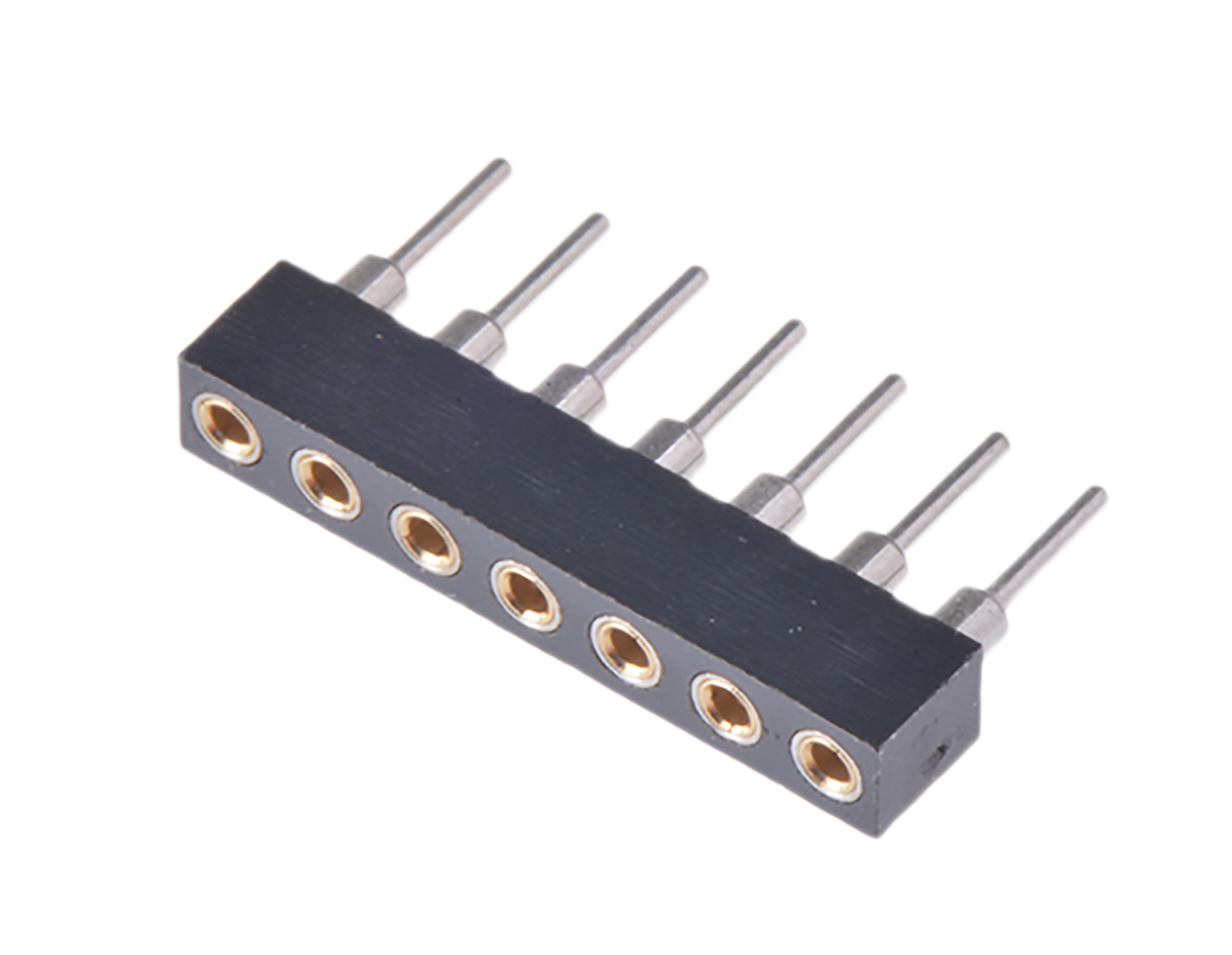 7 Way Preci-Dip Straight Through Hole 2 mm Pitch SIL Socket 100 V ac, 150V dc, Solder, 3A