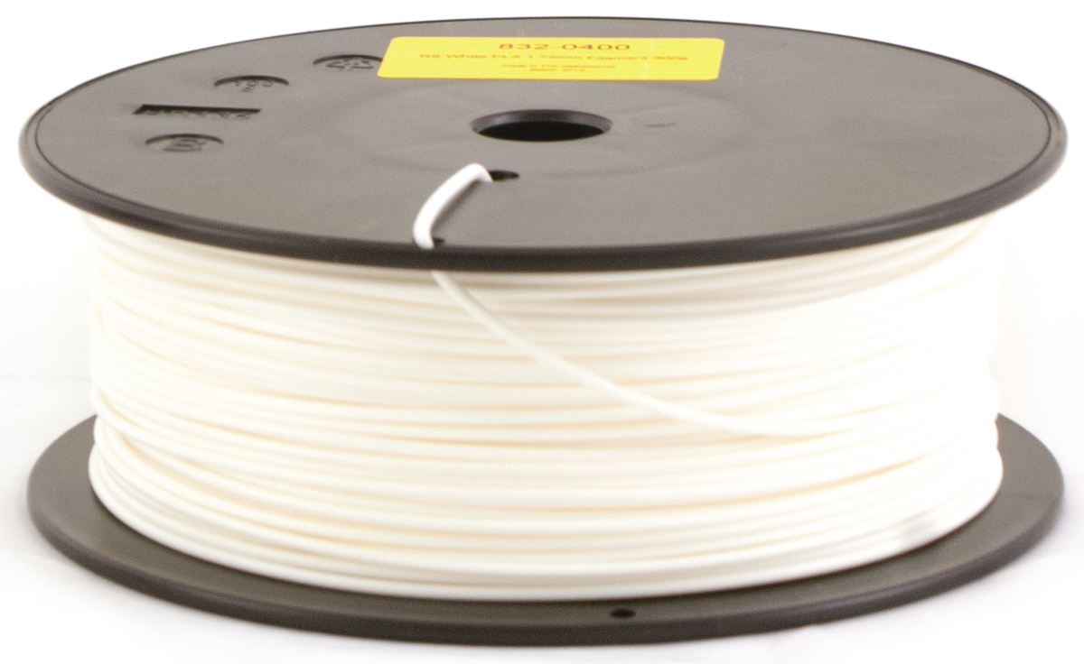 832-0400 RS PRO 1.75 mm White PLA 3D Printer Filament, 300 g