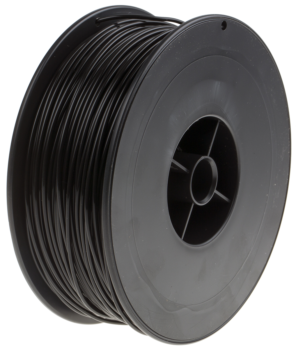 RS PRO 1.75 mm Black PLA 3D Printer Filament, 300 g