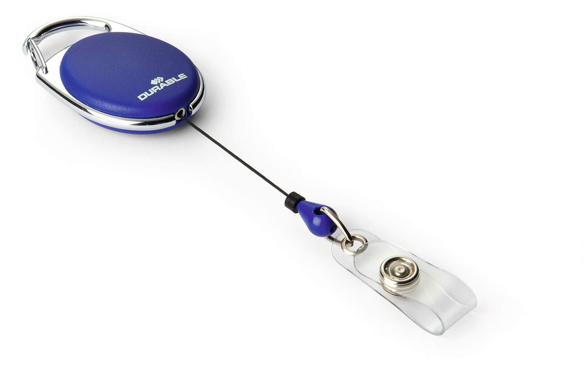 Durable Blue Metal Badge Reel Snap Strap