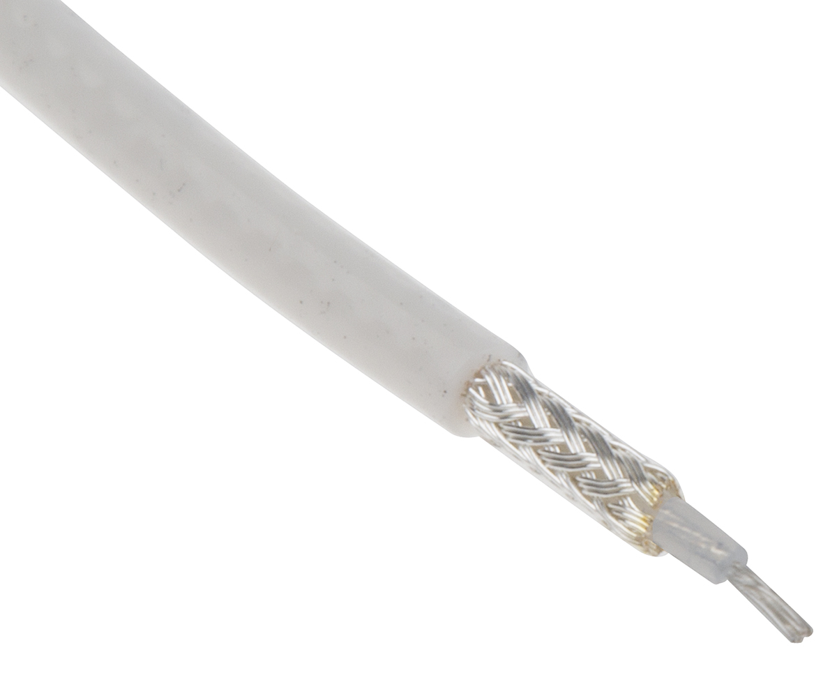 Belden 83265 Series, RG178B/U Coaxial Coaxial Cable 50 Ω, White, Unterminated