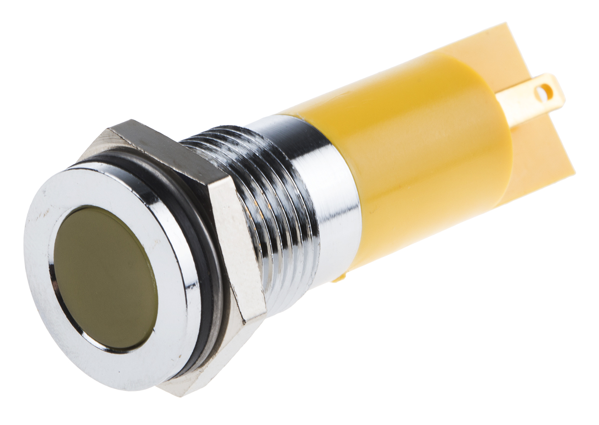 RS PRO Yellow Panel Mount Indicator, 110V dc, IP67