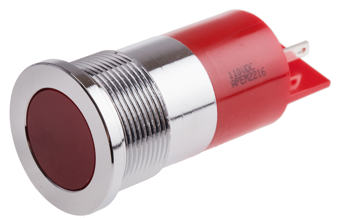RS PRO Red Panel Mount Indicator, 110V dc, IP67