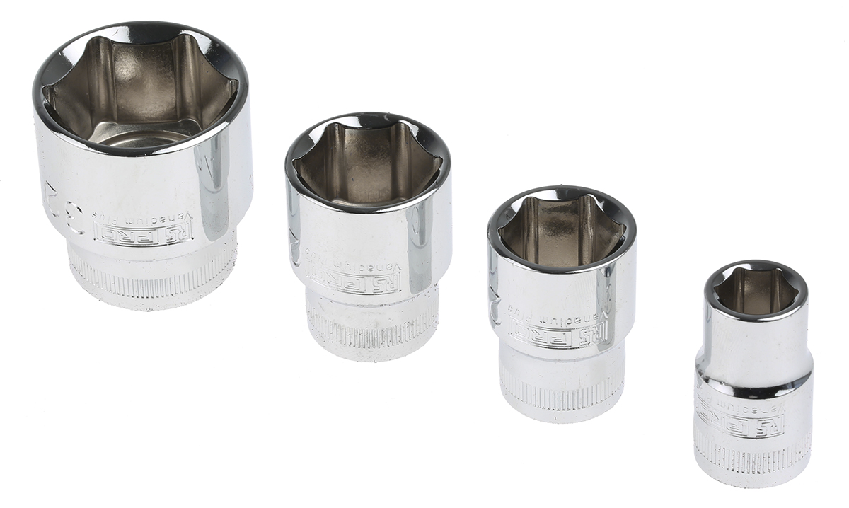 833-5950 RS PRO 23-Piece 1/2 in 6 Point, Bit, Deep, Hexagon Socket Set VDE/1000V Approved