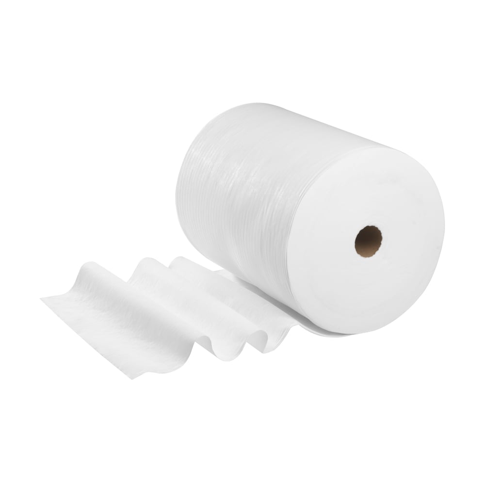 8349 WYPALL WYPALL White Cloths for General Cleaning, Dry Use, Roll of 650 Per Pack, 385 x 415 mm, Repeat Use