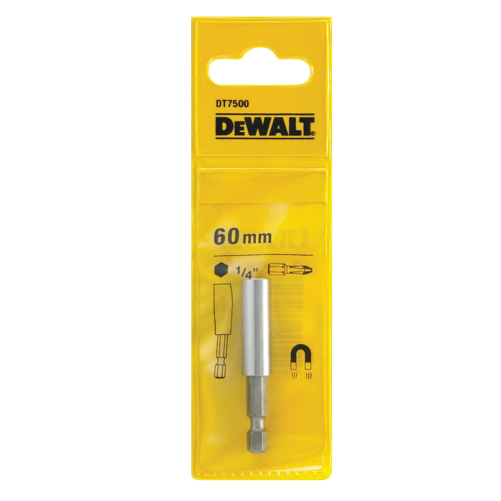 DeWALT Round Bit Holder, 1/4 in Drive, Hex Drive, 60 mm Overall