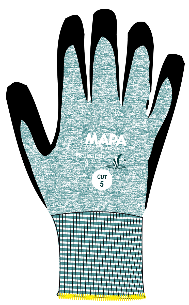 Mapa Green HPPE Work Gloves Cut Resistant