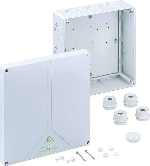 Spelsberg Abox 350-L Series Grey Polystyrene Junction Box, IP65, IP54, 0 Terminals, 252 mm, 250mm 120 mm