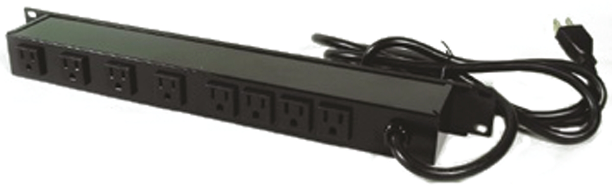 Wiremold NEMA 5-15R 8 Gang Socket Bar, 4.6m Cable, 15A, 120V RCD Protected