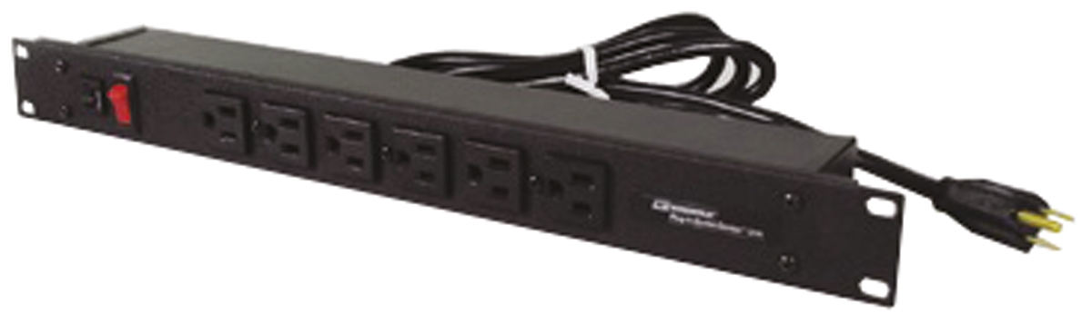 Wiremold NEMA 5-15R 6 Gang Socket Bar, 4.6m Cable, 15A, 120V RCD Protected