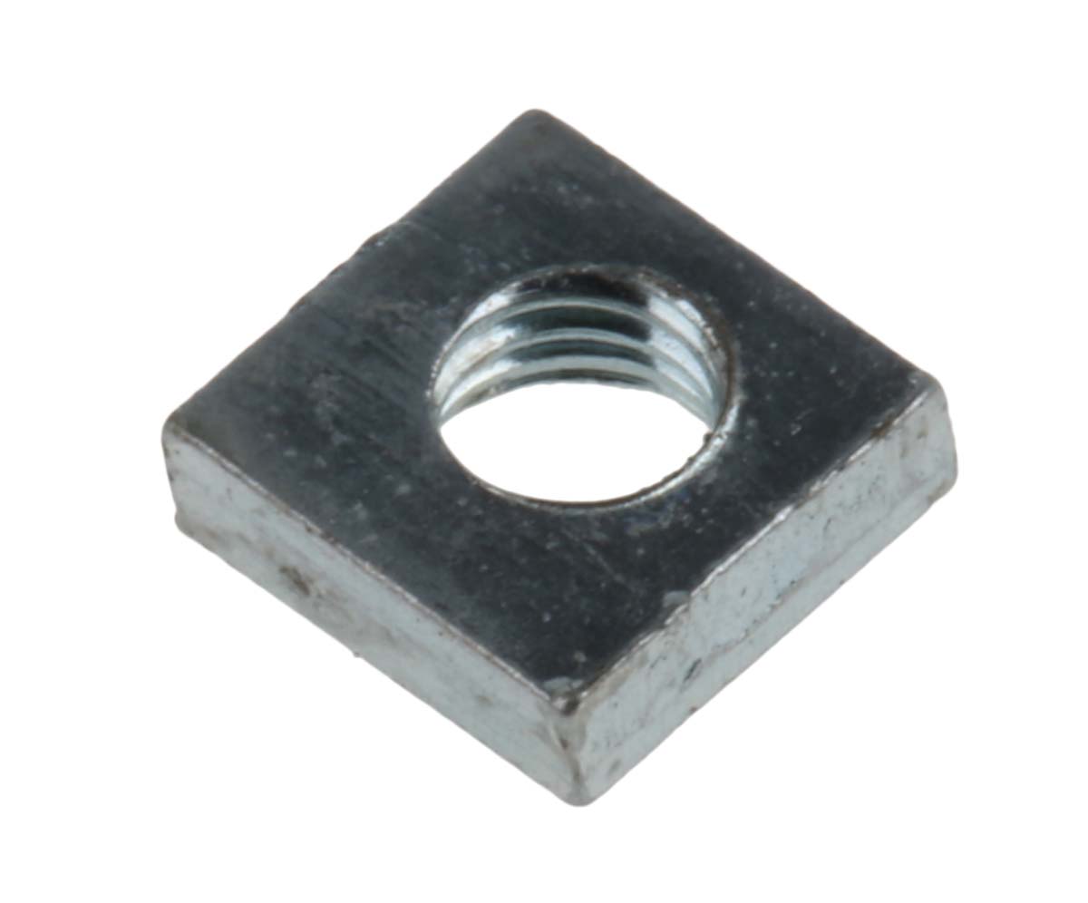 RS PRO M8 13mm Steel Square Nut, Bright Zinc Finish