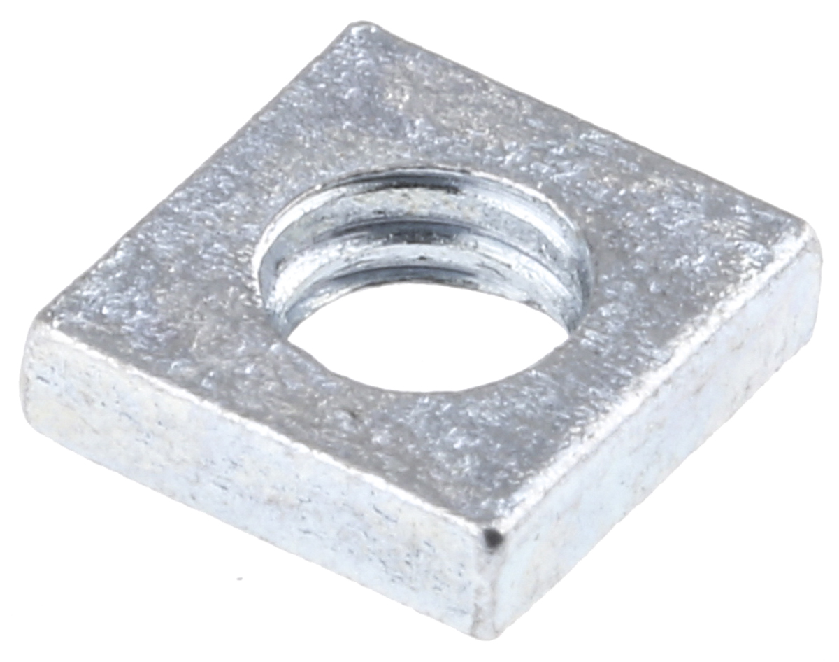 RS PRO M8 13mm Steel Square Nut, Bright Zinc Finish