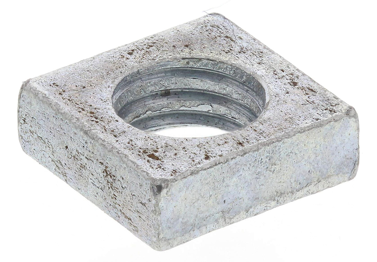 RS PRO M8 13mm Steel Square Nut, Bright Zinc Finish