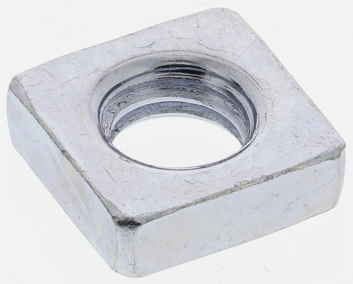 RS PRO M8 13mm Steel Square Nut, Bright Zinc Finish