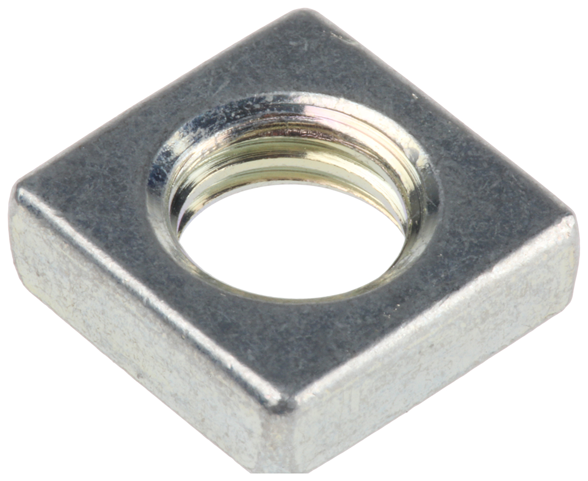 RS PRO M8 13mm Steel Square Nut, Bright Zinc Finish