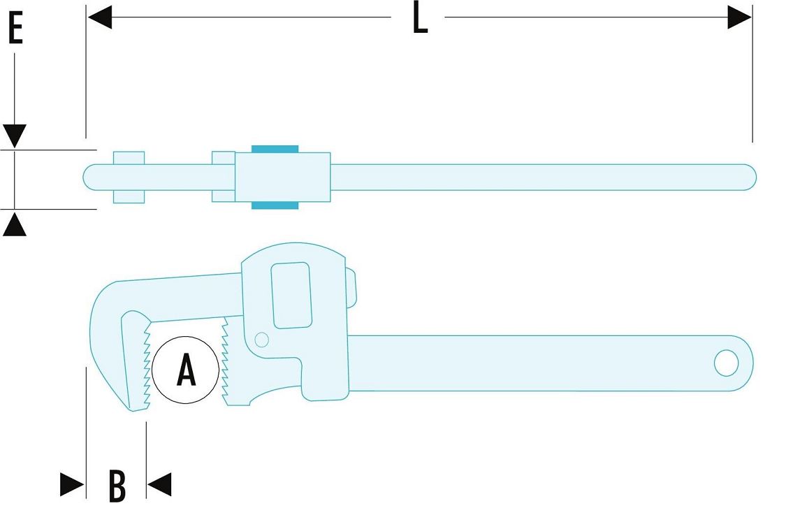 131a36 Facom 131A.36 Pipe Wrench, 900 mm Overall