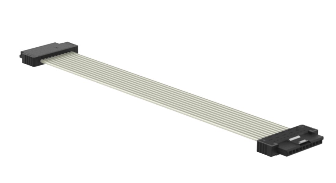 ERNI 10 Series, Flat Ribbon Cable Assembly, 300 mm Length, 10, Straight Female to Straight