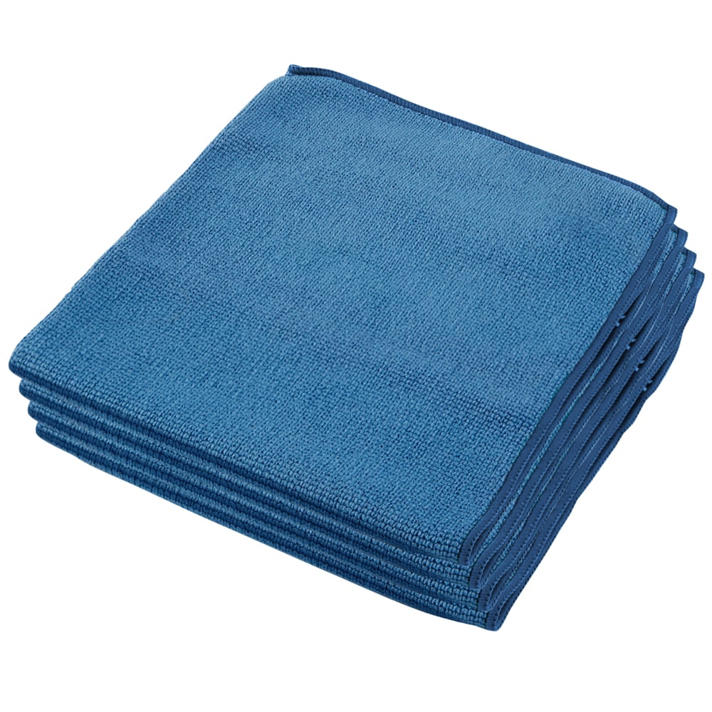 8395 WYPALL WYPALL Blue Microfibre Cloths for Industrial Cleaning, Dry Use, Pack of 6 Per Pack, 400 x 400 mm, Repeat Use